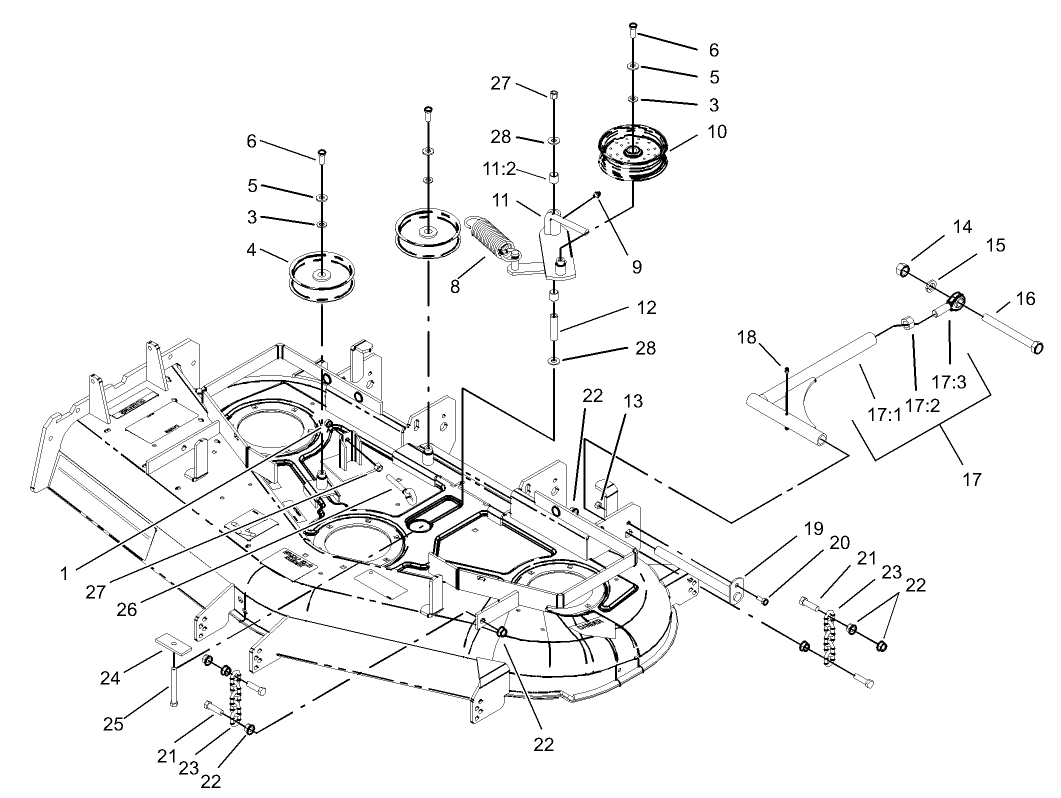 Idler, Pulley/Lift Strut, Chain Assembly