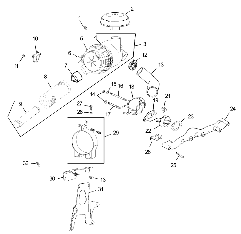 Air Intake/Filtration Assembly Kohler CV20S PRO 65593