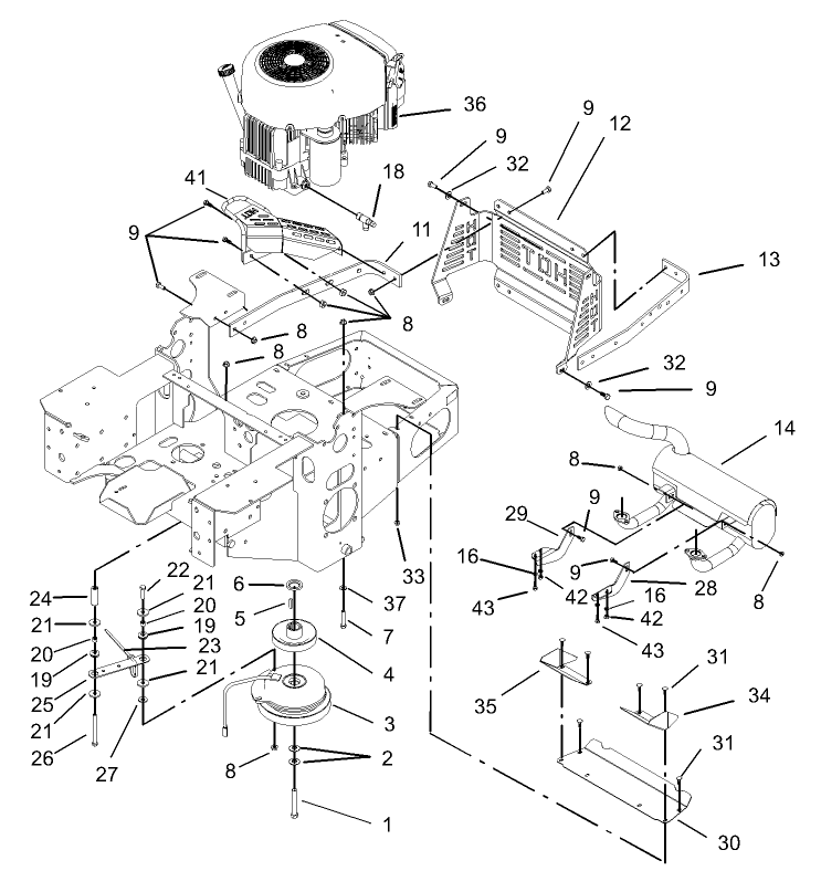 Engine and Clutch Assembly