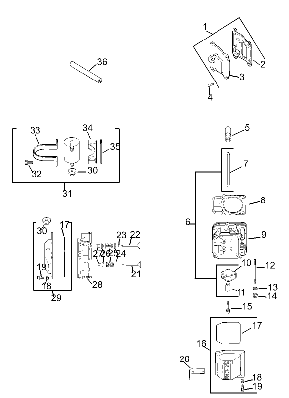 Head/Valve/Breather Assembly Kohler CV23S-75560