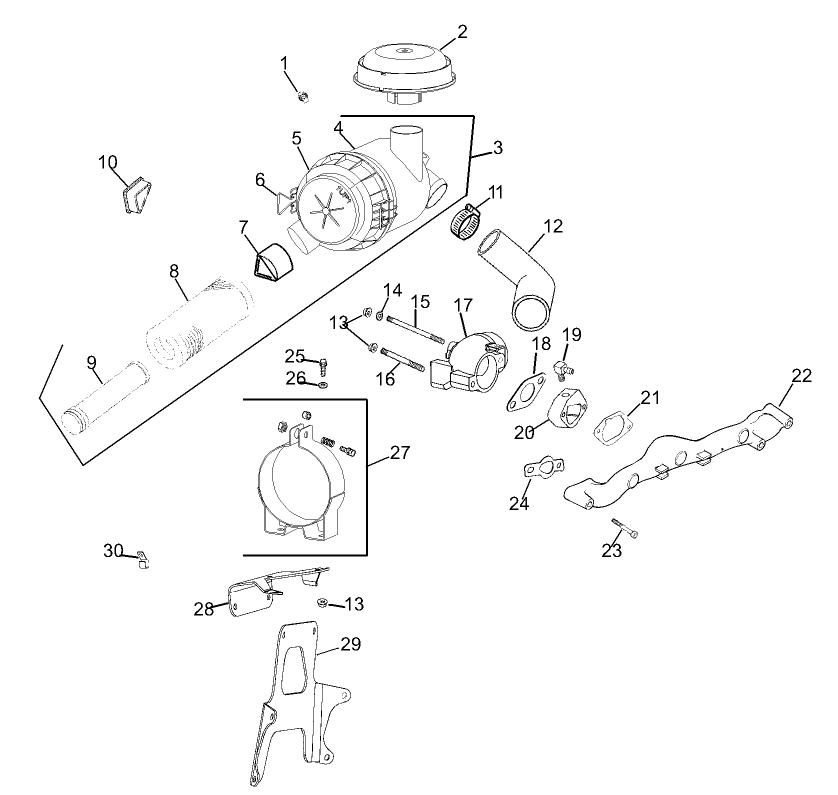 Air Intake/Filtration Assembly Kohler CV23S-75560