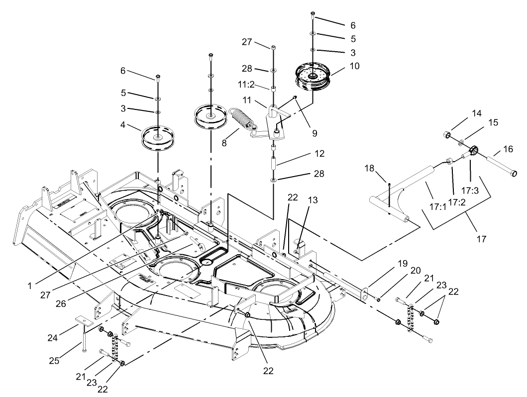 Idler, Pulley/Lift Strut, Chain Assembly