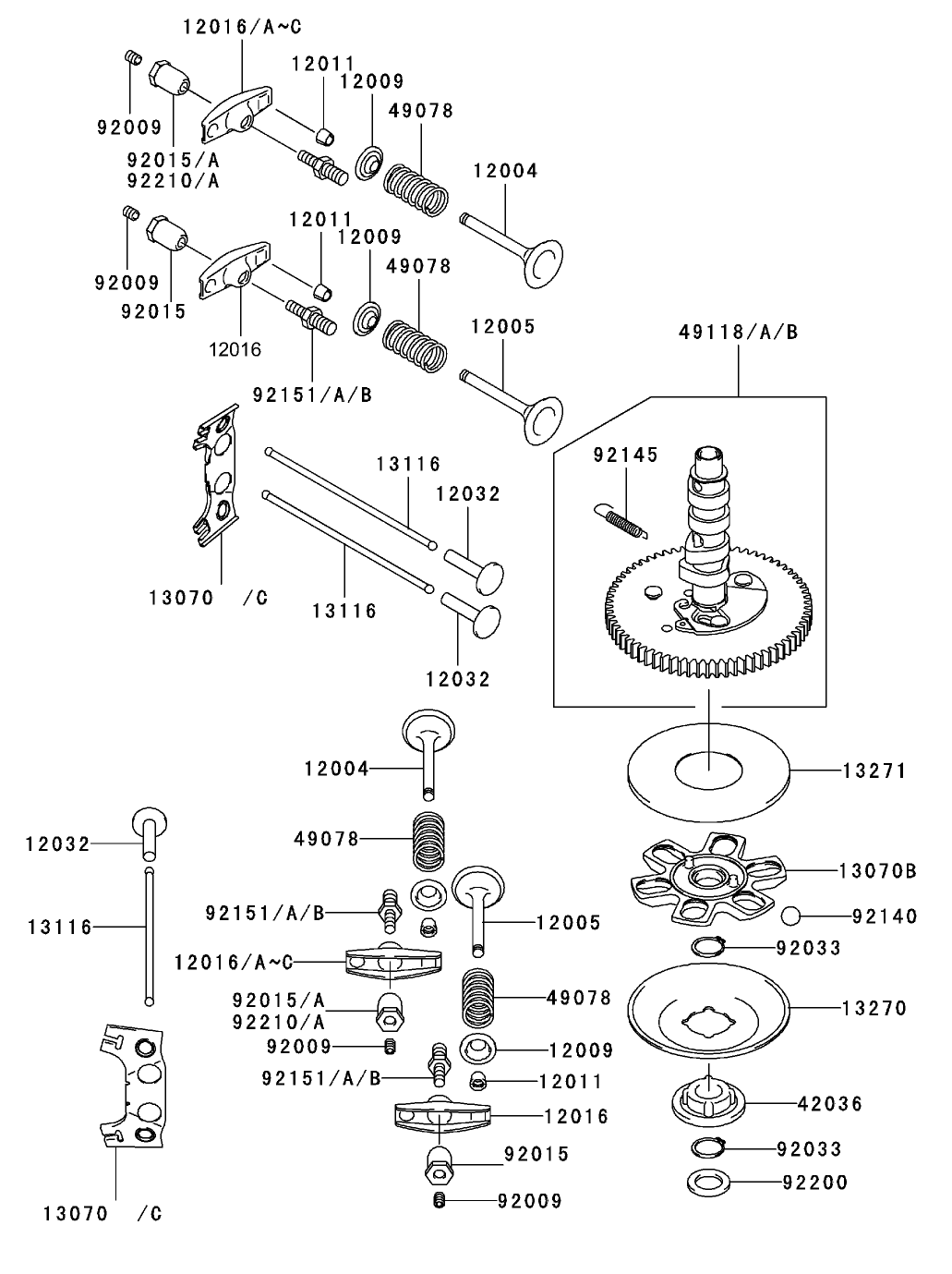 Valve/Camshaft Assembly Kawasaki FH601V-DS06