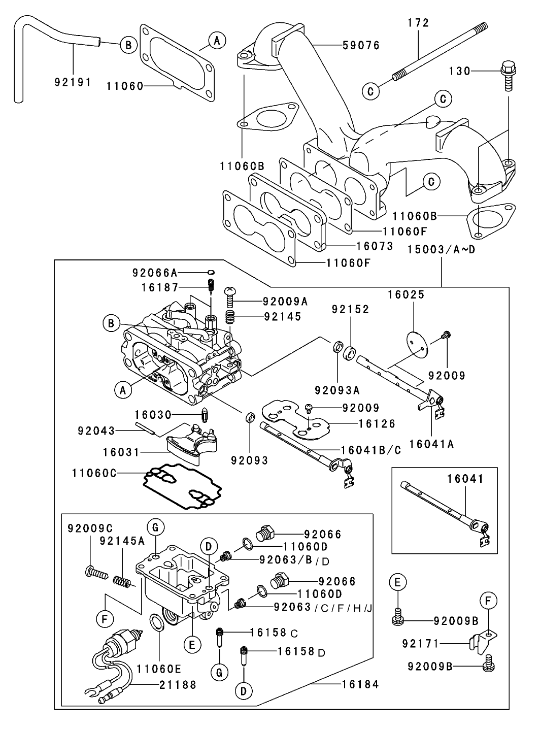 Carburetor Assembly Kawasaki FH601V-DS06