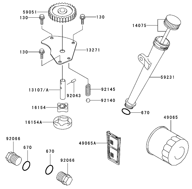 Lubrication Equipment Assembly Kawasaki FH601V-DS06