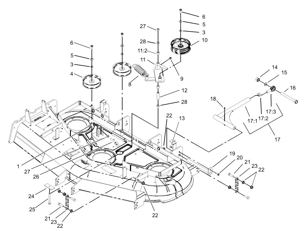 Idler, Pulley/Lift Strut, Chain Assembly