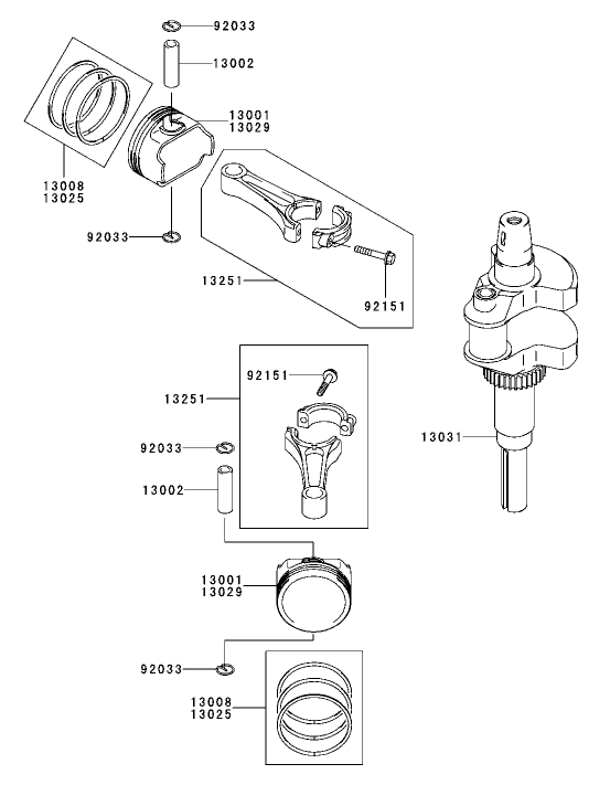 Piston/Crankshaft Assembly Kawasaki FH680V-AS21
