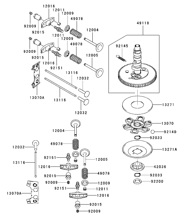 Valve/Camshaft Assembly Kawasaki FH680V-AS21