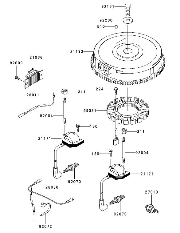 Electric Equipment Assembly Kawasaki FH680V-AS21