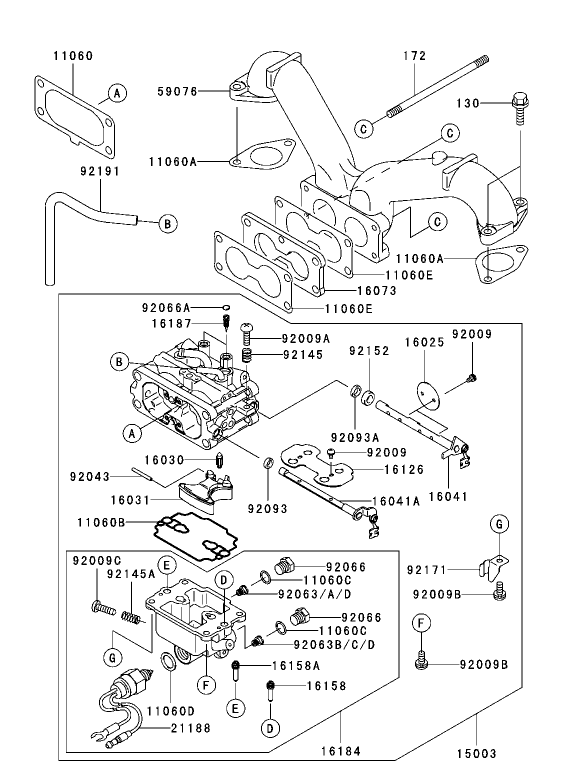 Carburetor Assembly Kawasaki FH680V-AS21
