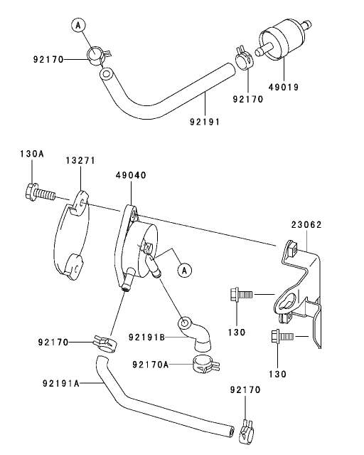 Fuel Tank/Fuel Valve Assembly Kawasaki FH680V-AS21