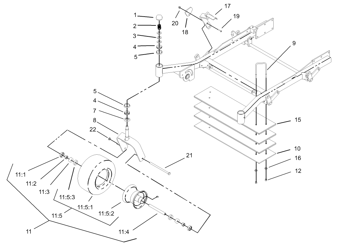 Caster and Wheel Assembly