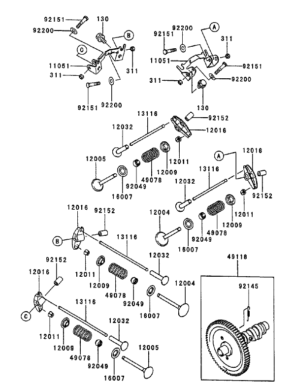 Valve/Camshaft Assembly Kawasaki FD750D-AS03