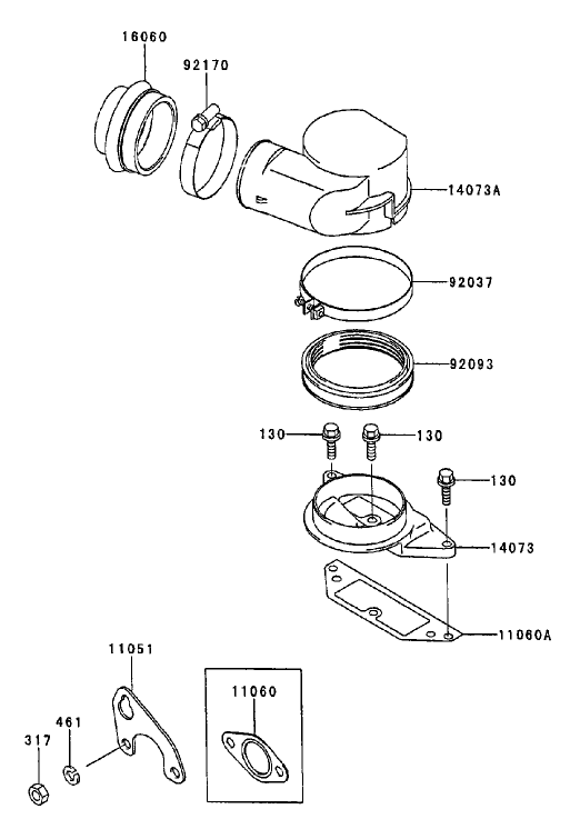 Air Filter/Muffler Assembly Kawasaki FD750D-AS03