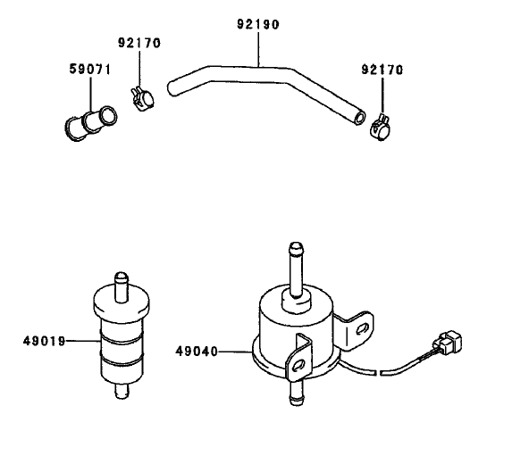 Fuel Tank/Fuel Valve Assembly Kawasaki FD750D-AS03