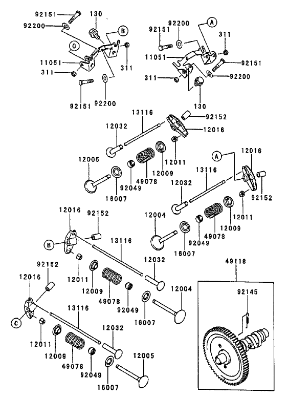 Valve/Camshaft Assembly Kawasaki FD750D-AS03