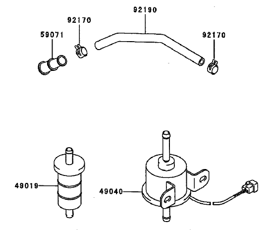 Fuel Tank/Fuel Valve Assembly Kawasaki FD750D-AS03