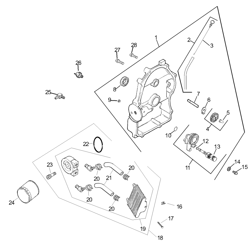 Group 3-Oil Pan/Lubrication Assembly Kohler CH740-0007