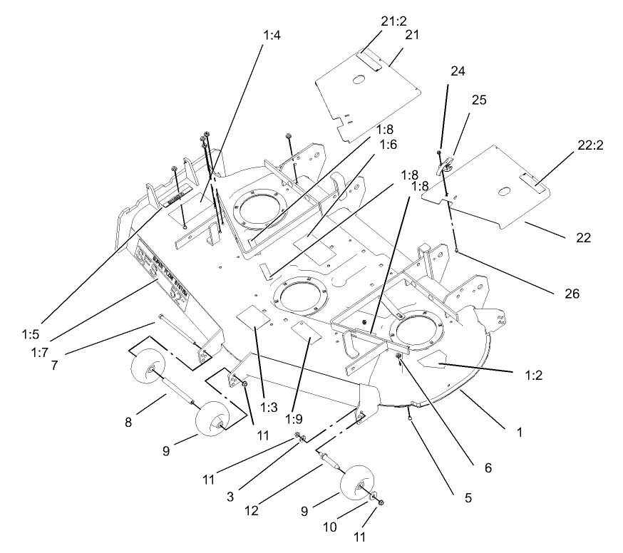 Deck and Wheel Gage Assembly