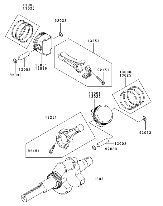 Piston/Crankshaft Assembly Kawasaki FH721D-AS05