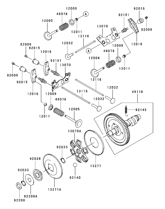 Valve/Camshaft Assembly Kawasaki FH721D-AS05