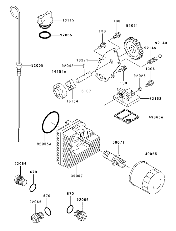Lubrication Equipment Assembly Kawasaki FH721D-AS05