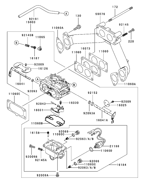 Carburetor Assembly Kawasaki FH721D-AS05