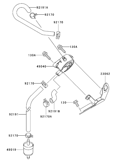 Fuel Tank/Fuel Valve Assembly Kawasaki FH721D-AS05