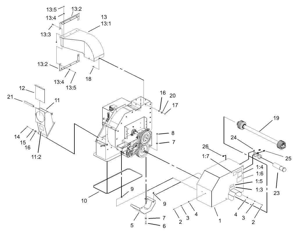 Power-Take-Off Shaft and Shield Assembly