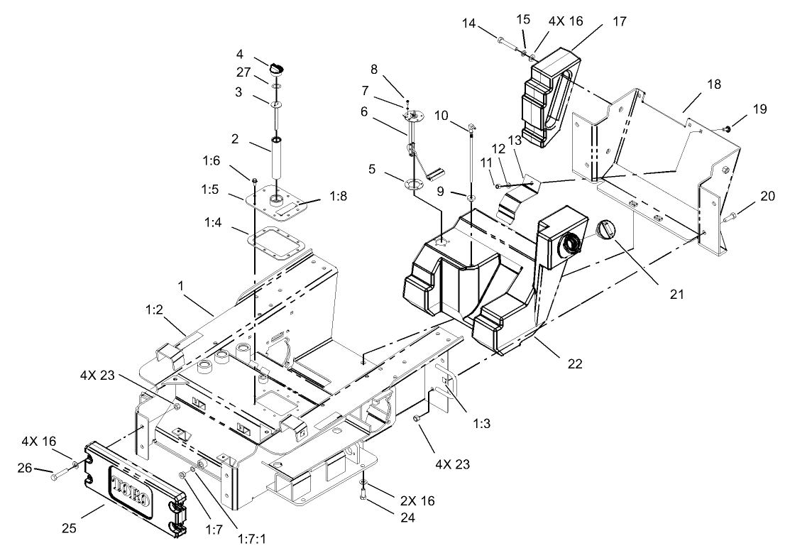 Main Frame and Fuel Tank Assembly