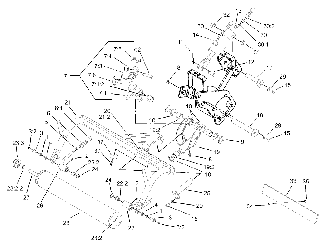 Left Hand Pull Frame Assembly