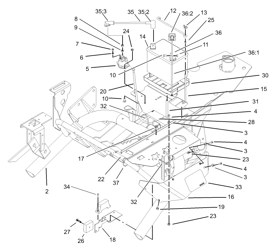 Frame and Battery Assembly