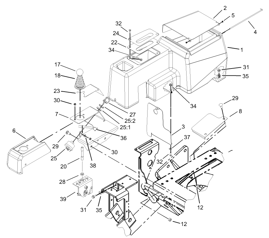 Joystick and Console Assembly
