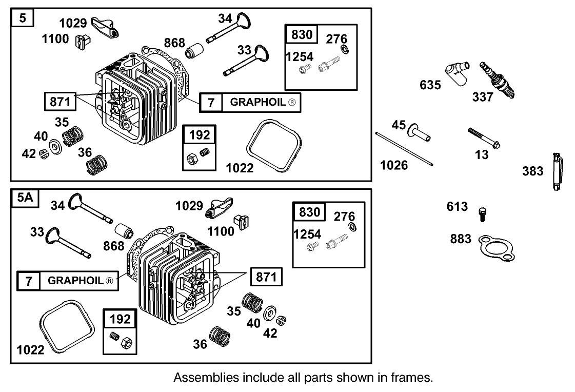 Cylinder Head Assembly Briggs and Stratton Model 350447-1331-E1