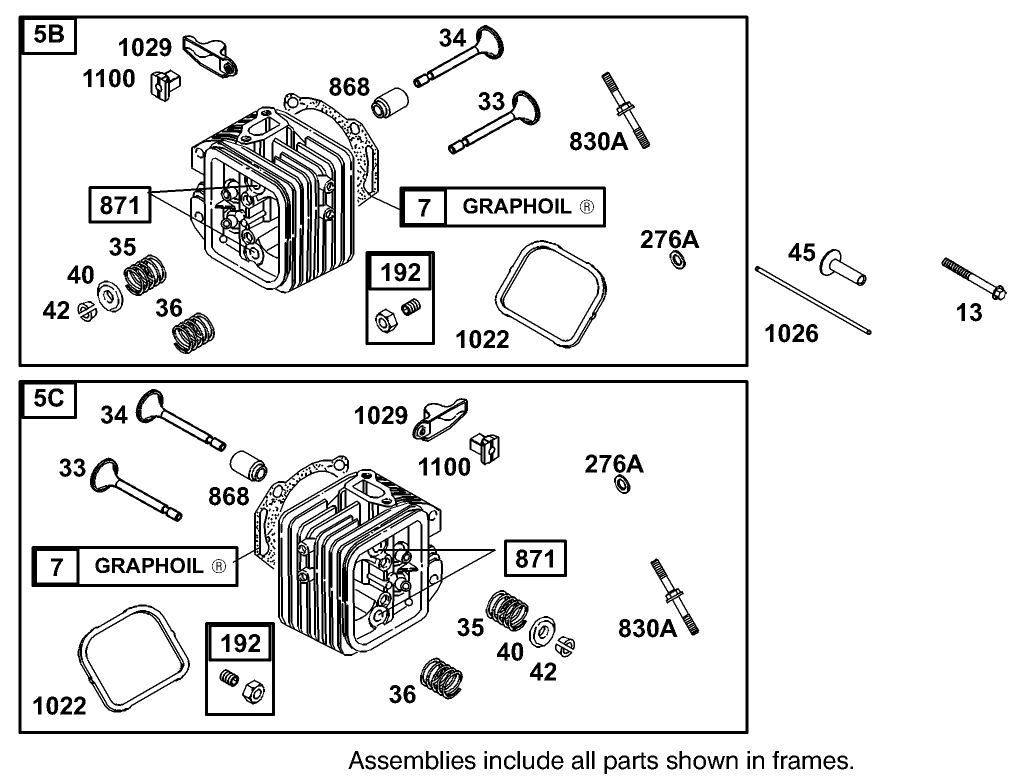 Cylinder Head Assembly Briggs and Stratton Model 350447-1331-E1