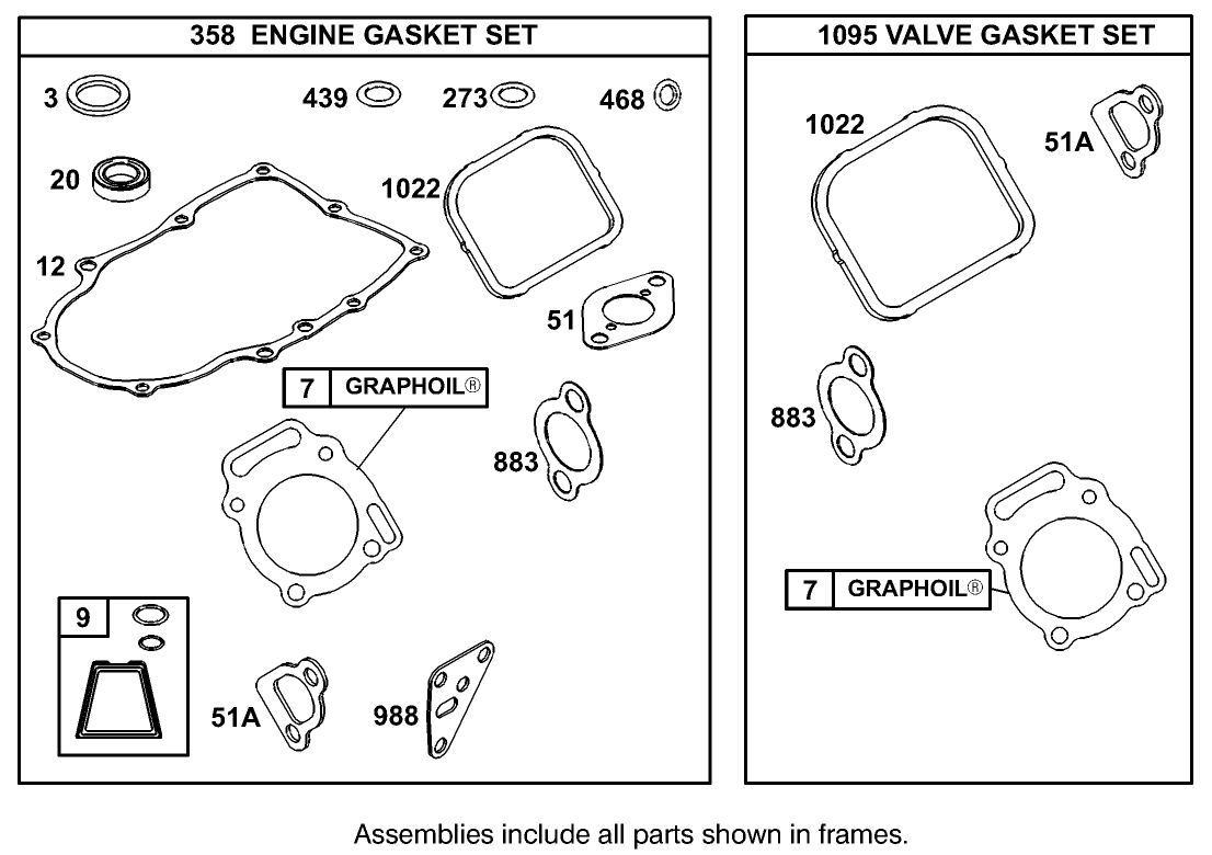 Gasket Assembly Briggs and Stratton Model 350447-1331-E1