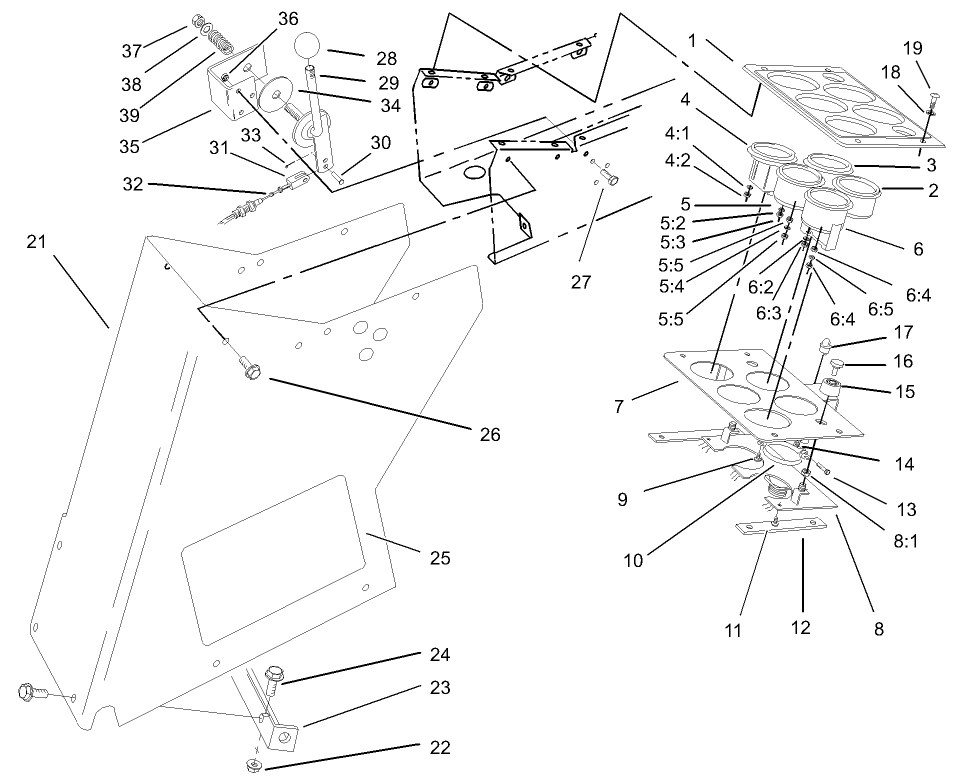 Housing, Throttle and Upper Control Panel Assembly