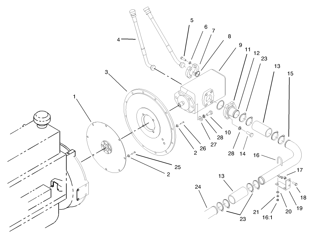 Double Gear Pump Installation Assembly