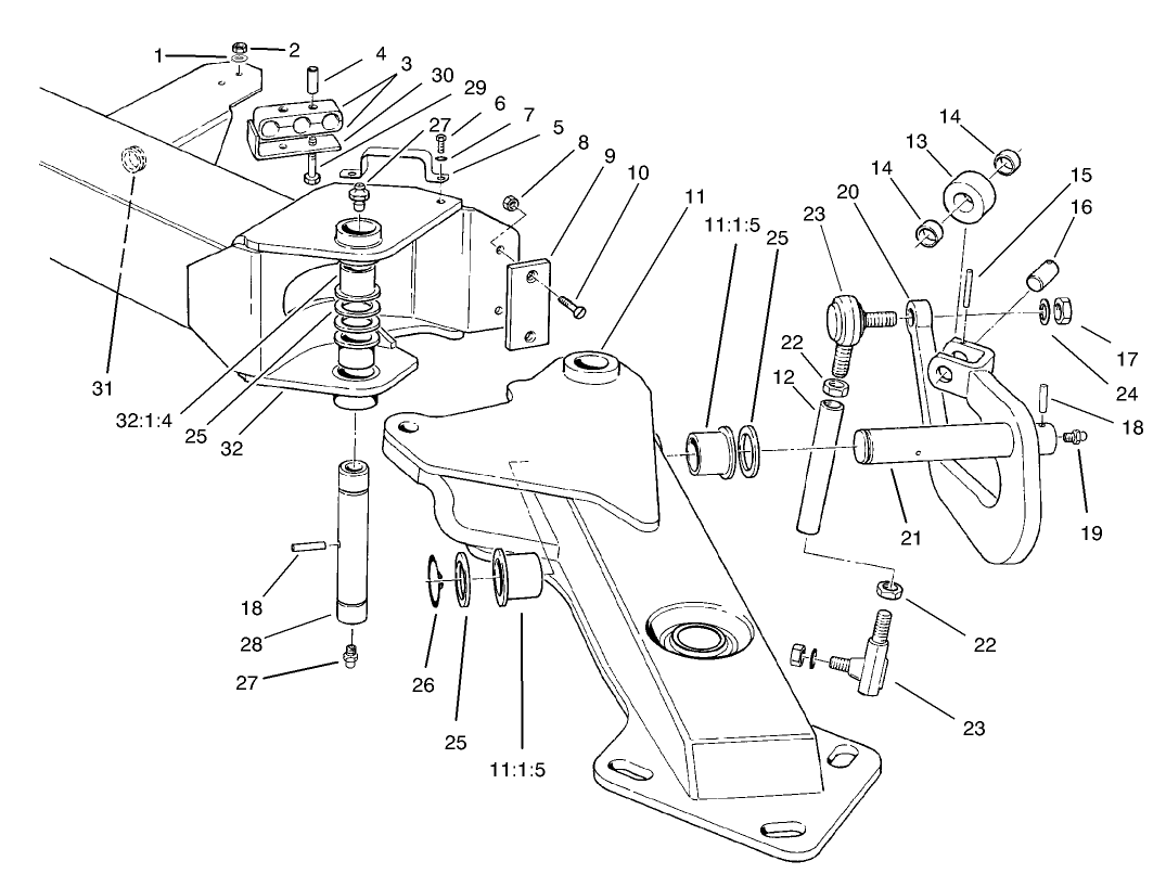 Outer Wing Deck Lift Assembly