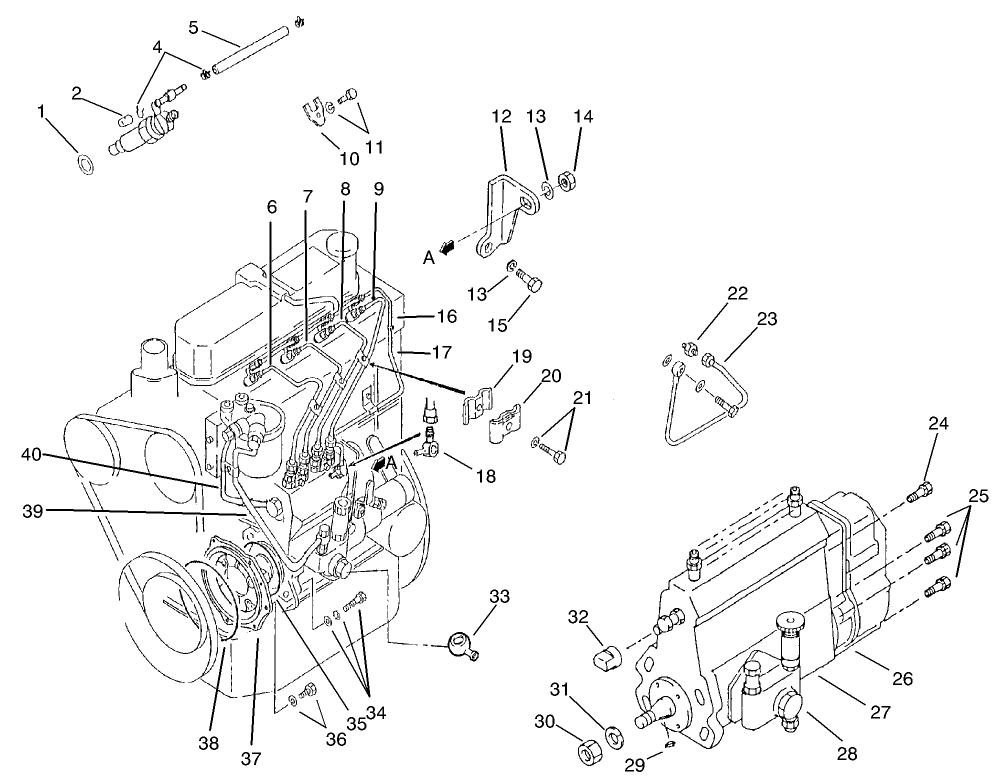 Fuel Injection Pump Mount Assembly