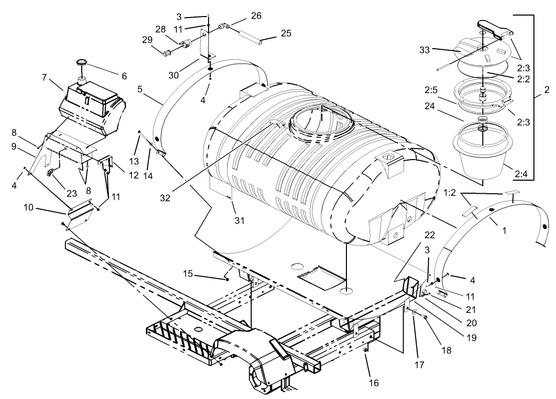 Fresh Water and Spray Tank Assembly