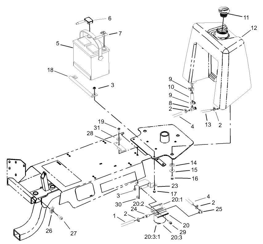 Fuel Tank and Filter Assembly