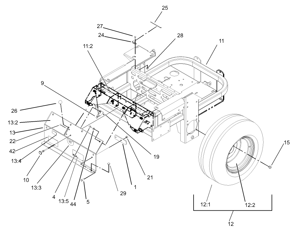 Rear Frame and Wheel Assembly