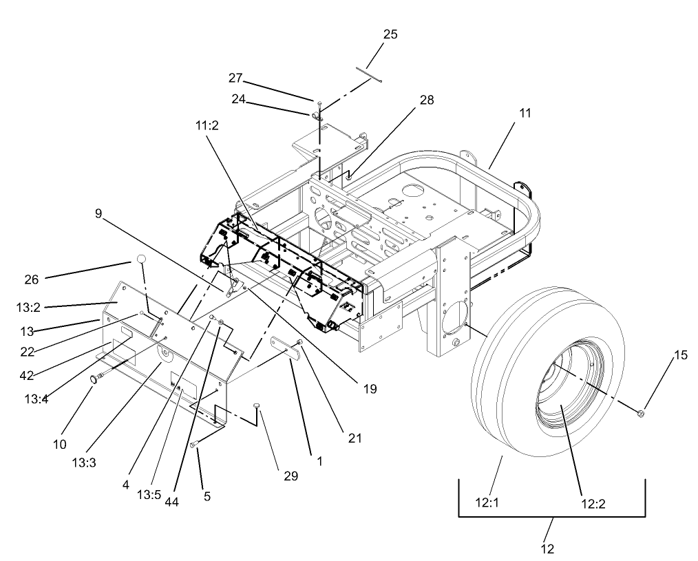 Rear Frame and Wheel Assembly