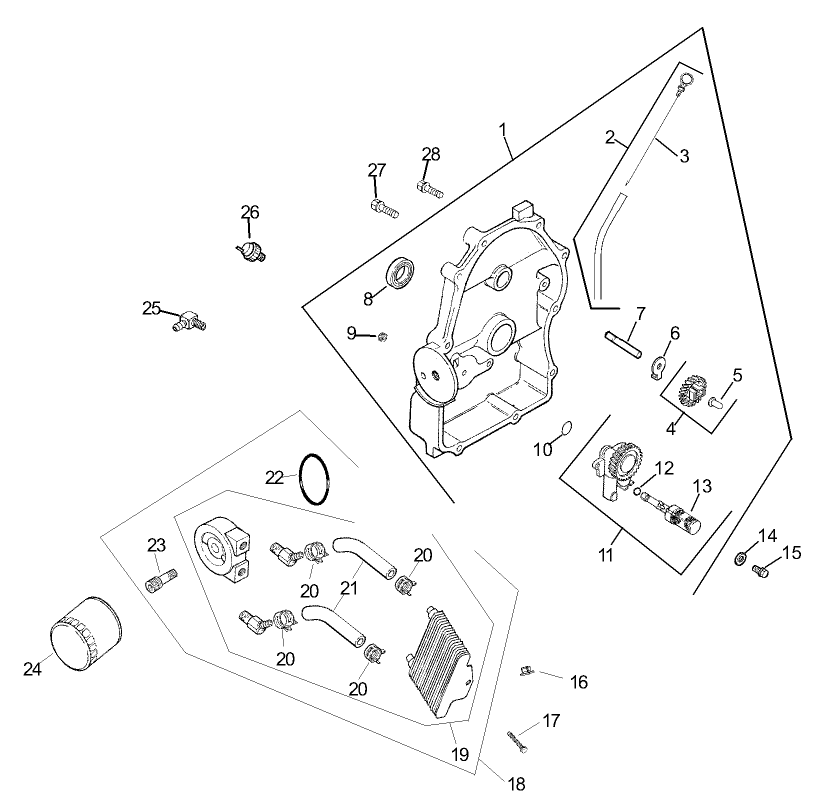 Group 3-Oil Pan/Lubrication Assembly Kohler CH740-0007