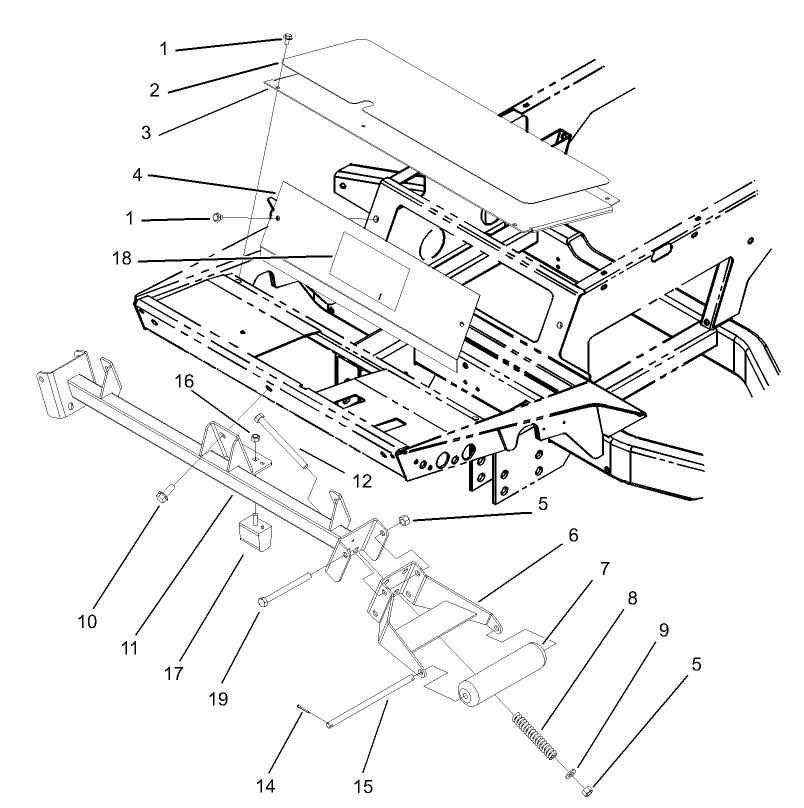 Roller Support and Access Panel Assembly