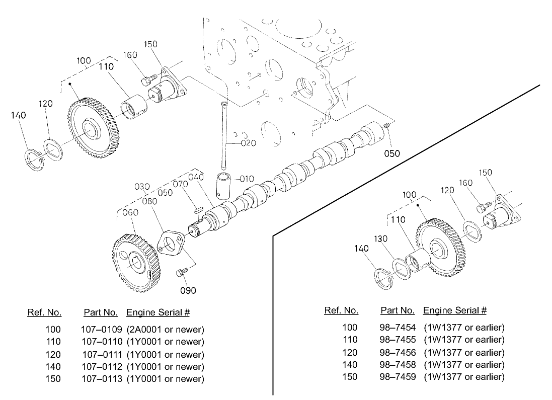 Camshaft and Idler Gear Shaft Assembly