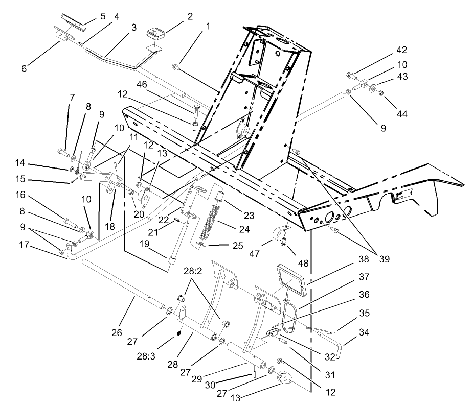 Traction and Brake Pedal Assembly
