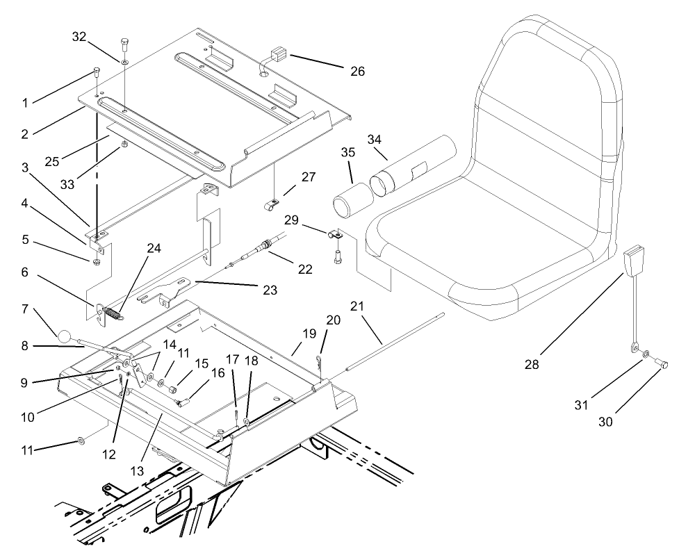 Throttle and Seat Frame Assembly