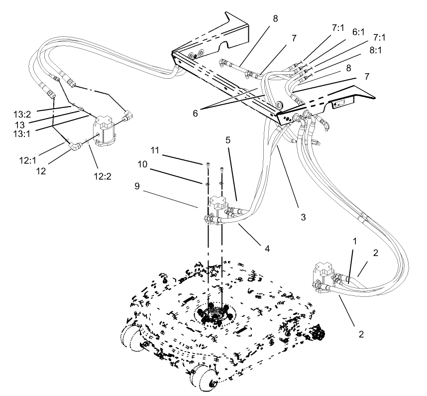 No. 1, 4 and 5 Hose Installation Assembly